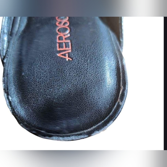 Black Aerosoles Chunky Heal Mules - Picture 6 of 6